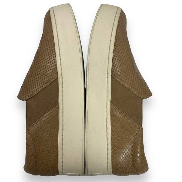 Vince Warren Slip-On sneakers ladies 8.5 Platform Snakeskin Embossed tan leather - Picture 7 of 11